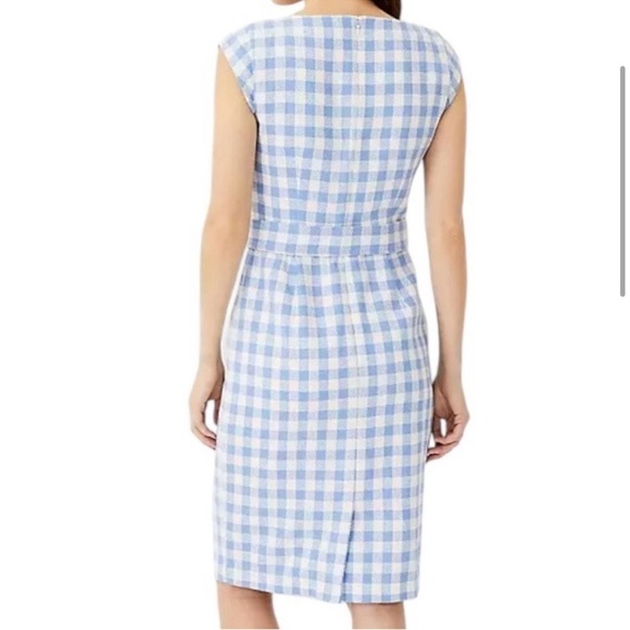 Ann Taylor Blue and White gingham belted Dress - Picture 4 of 7
